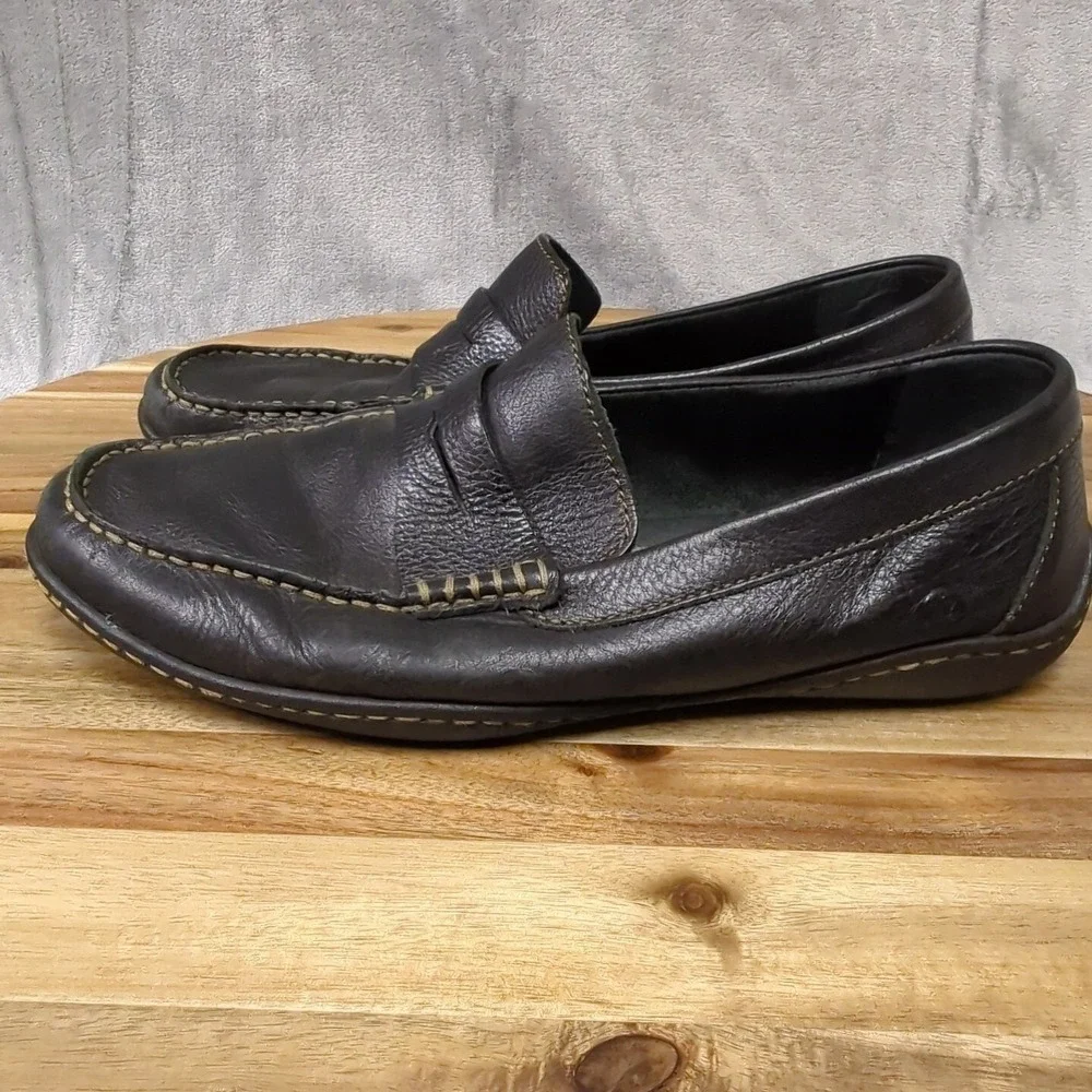 Born Mens Loafers Sizes EU‎ 42.5 US 9.5 Leather Black Comfort Driving Shoes